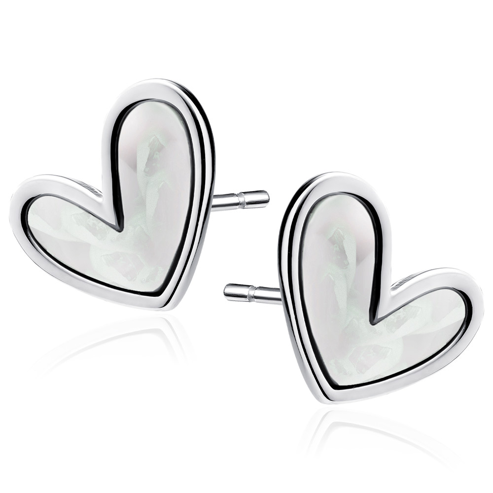 Cercei argint inima cu Mother of Pearl DiAmanti Z2195ER-DIA Cercei argint inima cu Mother of Pearl DiAmanti Z2195ER-DIA